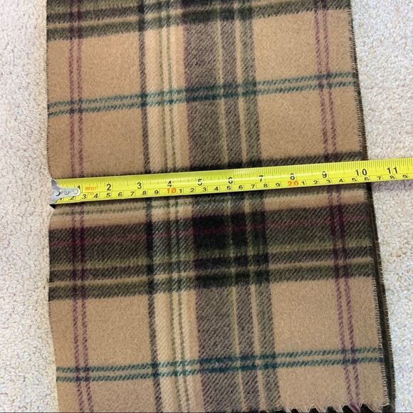 Chaps chocolate brown tan brown plaid check soft fall winter scarf - Picture 7 of 8